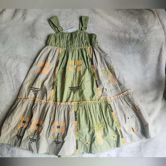 Zara Other - Zara Girls  Embroidered Strappy Dress Sizes 9 and; 11-12 Years Khaki